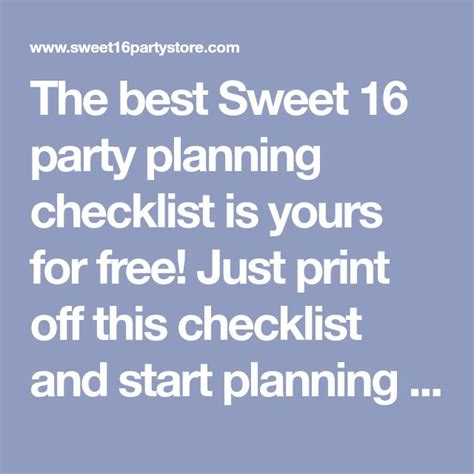 The Best Sweet 16 Party Planning Checklist Is Yours For Free Just