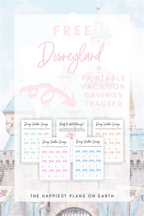 Disneyland Free Printable Vacation Savings Tracker Freebie Template