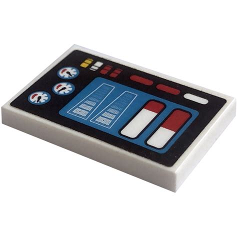 Lego White Tile X With Display Gauges Controll Panel Sticker