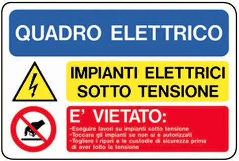 Cartello In Alluminio Bianco Adesivo Quadro Elettrico Impianti