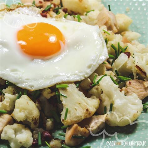 Gerösteter Blumenkohl mit Ei Essen ohne Kohlenhydrate Rezept