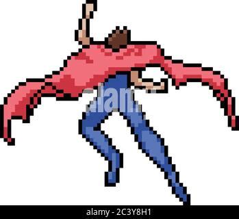 Vector Pixel Art Superhero Isolated Stock Vector Image Art Alamy