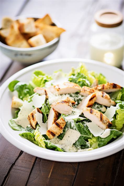 Grilled Chicken Caesar Salad With Homemade Croutons Cooking Mediterranean