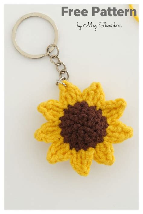 Sunflower Keychain Crochet Free Pattern Artofit