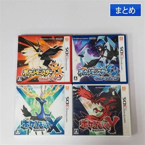 【やや傷や汚れあり】gy473a 動作品 ニンテンドー 3ds ソフト ポケットモンスターウルトラサン ウルトラムーン X Y 計4点