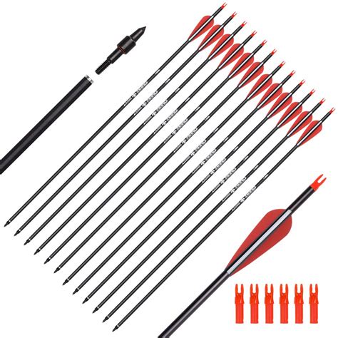 YLSIO Archery Carbon Arrow Hunting Target Practice Arrows 26 28 30 Inch