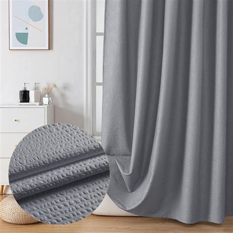 Amazon OVZME Berry Grey Shower Curtain Set Embossed Textured