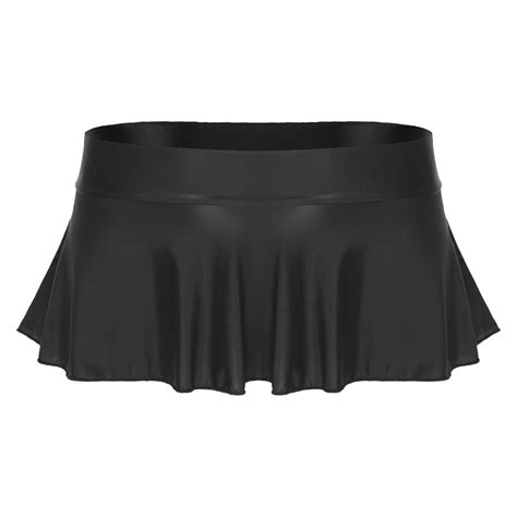 Sexy Glossy Ruffled Skirt Women S Mini Skirt Short Skirt Low Tail