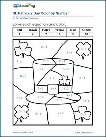 St Patrick S Day Worksheets Free