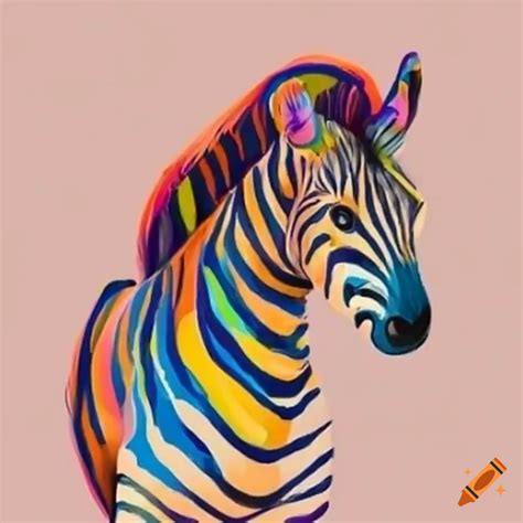 Colorful Zebra Painting With A Brush On Craiyon