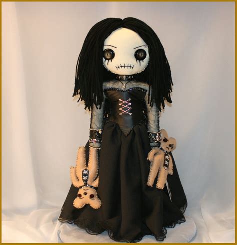 Ooak Hand Stitched Rag Doll Creepy Gothic Folk Art By Jodi Cain Etsy