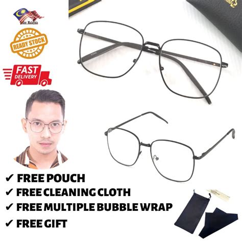 Ready Stock Square Shape Clear Lens Eyeglasses Cermin Mata Petak