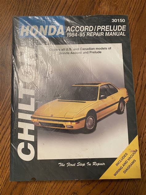 New Chilton Honda Accord Prelude Repair Manual Auto Shop Ebay