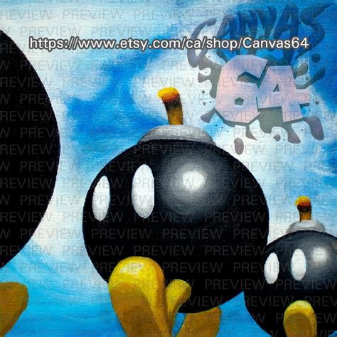 Bob Omb Battlefield Canvas Print Super Mario 64 Painting Etsy