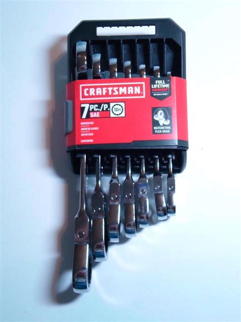 New Craftsman 7 Pc 12 Pt Sae Ratcheting Flex Head Wrench Set Ebay