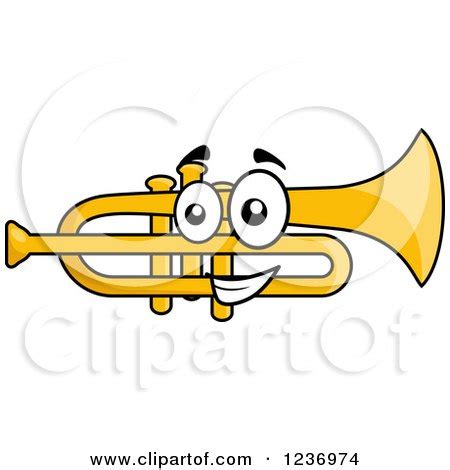 Clipart of a Happy Cartoon Trumpet Character - Royalty Free Vector Illustration by Vector ...