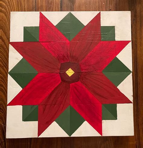 Poinsettia Barn Quilt Etsy