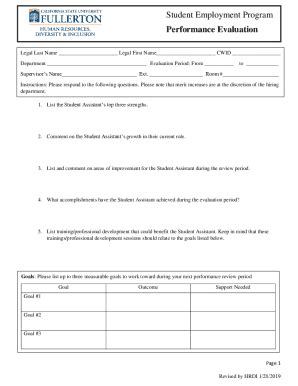 Fillable Online Hr Fullerton Pre Performance Evaluation Fax Email Print