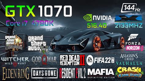 Gtx 1070 8gb Core I7 4790k In 12 Games Youtube