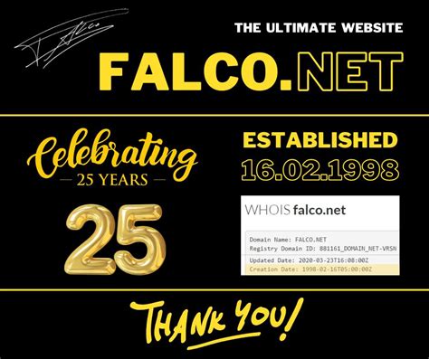 Jubiläum 25 JAHRE FALCO NET FALCO NET Alles über FALCO