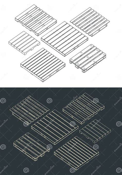 Conjunto De Planos Isométricos De Palets Ilustración Del Vector Ilustración De Paleta