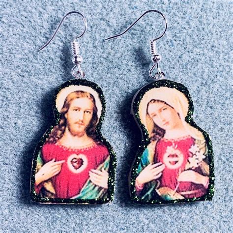 Immaculate Heart Earrings Etsy