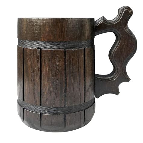 Wooden Beer Mug Handmade Wooden Tankard Pirate Medieval Viking Beer Stein Dungeons