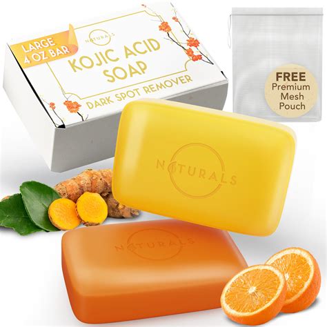 mua  naturals kojic acid soap turmeric soap bar orange kojic acid