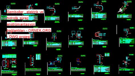 Proje Sitesi Semboller elektrik ve hidrolik süreç enstrümantasyon
