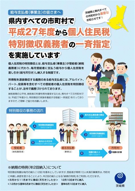 原則すべての事業主の皆さまに従業員の個人住民税を特別徴収（給与天引き） 那珂市公式ホームページ