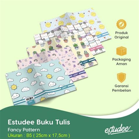 Jual Buku Tulis Boxy B5 Estudee Fancy Pattern 48 Lembar Isi 10 New