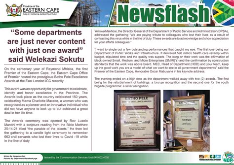 The department was recognised recently during the Batho Pele Service