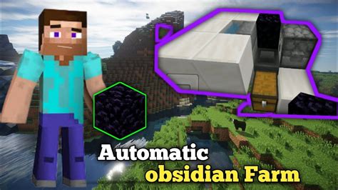 How To Make An Automatic Obsidian Farm In Minecraft Bedrock Youtube