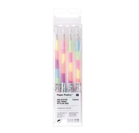 Lot De 4 Stylos Gel Rico Design Paper Poetry Arc En Ciel Pastel 0 8