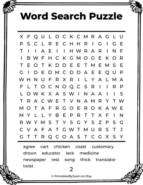 Printable Word Search Puzzles