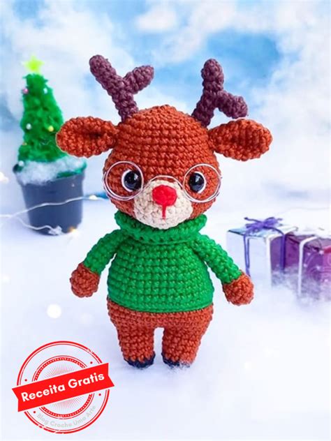 Natal Rena Nora Amigurumi Receita Passo A Passo Gratis Croche Uma Arte