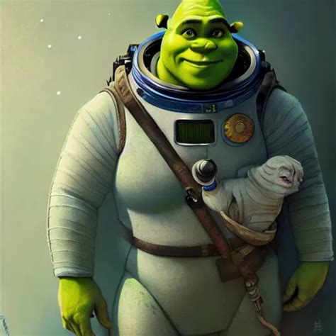 Shrek In A Space Suit Highly Detailed Digital Stable Diffusion