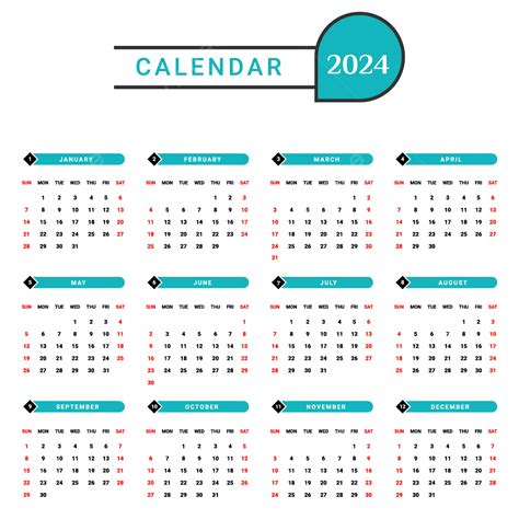 Calendario 2024 Con Semanas Numeradas Png