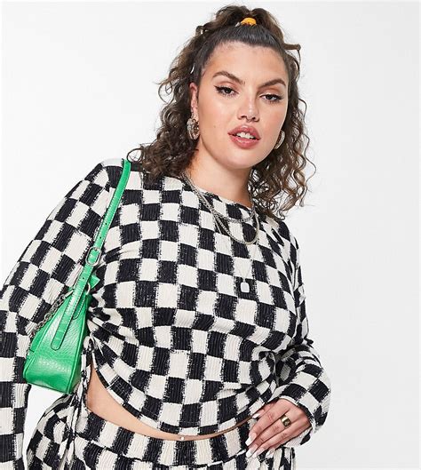 Plus Size Top By Daisy Street Part Of A Co Ord Set Trousers Sold Separately Crew Neck Ruched