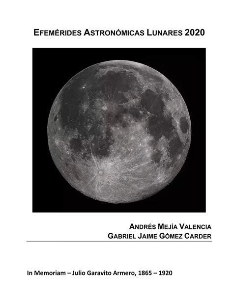 Efemérides Astronómicas Lunares 2020 PDF