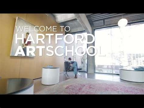 the welcome sign to hartford artschool is displayed in front of a large window