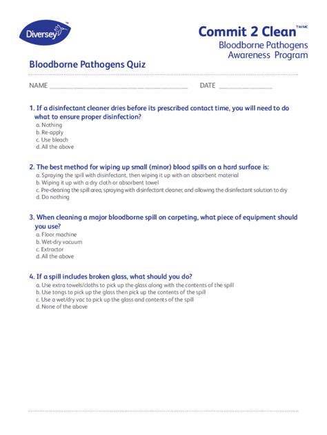 Fillable Online Bloodborne Pathogens Fact And Skill Sheets Pdf Fax