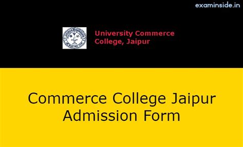 University Of Commerce College Jaipur Admission Form Admission Form