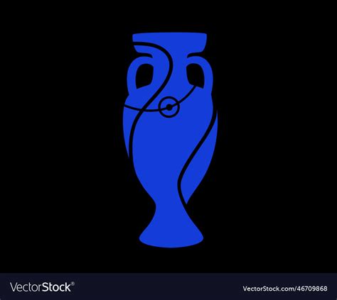 Euro trophy blue european football final design Vector Image