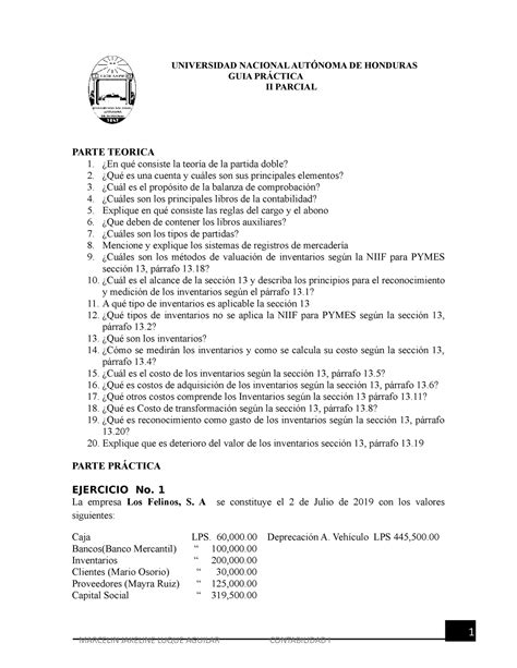 Guia Ii Parcial Universidad Nacional Aut Noma De Honduras Guia