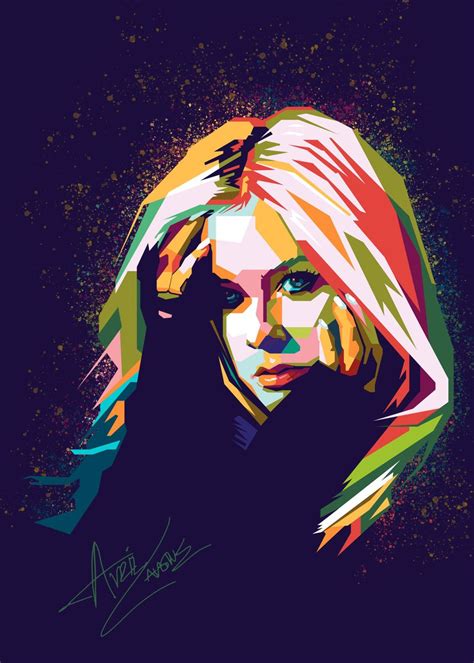 Avril Lavigne Popart Poster Picture Metal Print Paint By Nofa Aji