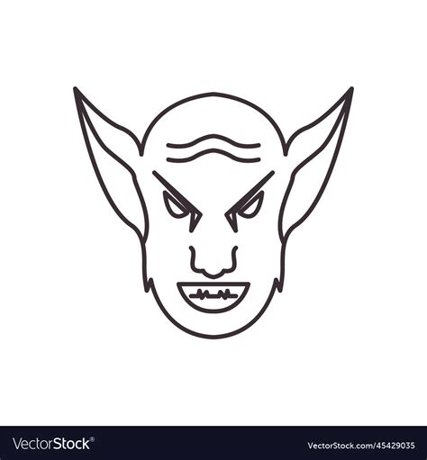 Goblin face icon logo Royalty Free Vector Image