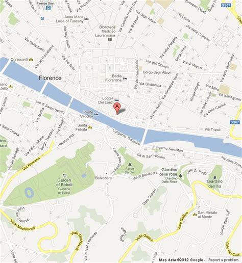 Uffizi on Map of Florence