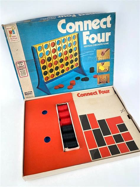 Vintage Connect Four Board Game Milton Bradley Vertical Checkers 99 Complete Ebay