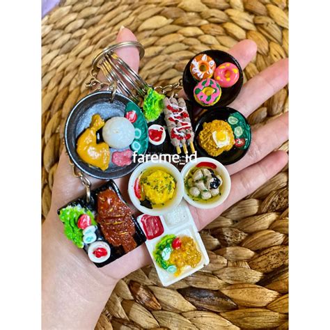 Jual Ready Gantungan Kunci Miniatur Jenis Makanan Unik Terbaru Ganci